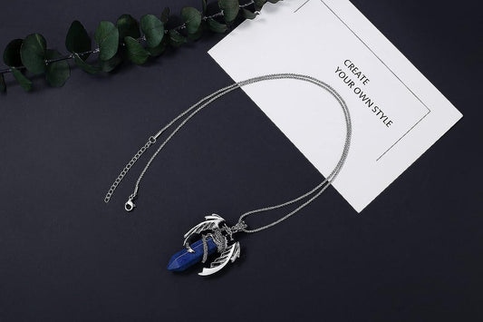 Dragon Necklace For Men Women Crystal Necklace Cool Mens Necklaces Dragon Jewelry Natural Gemstone Necklace Kemu |Fashion Home Kitchen Beauty