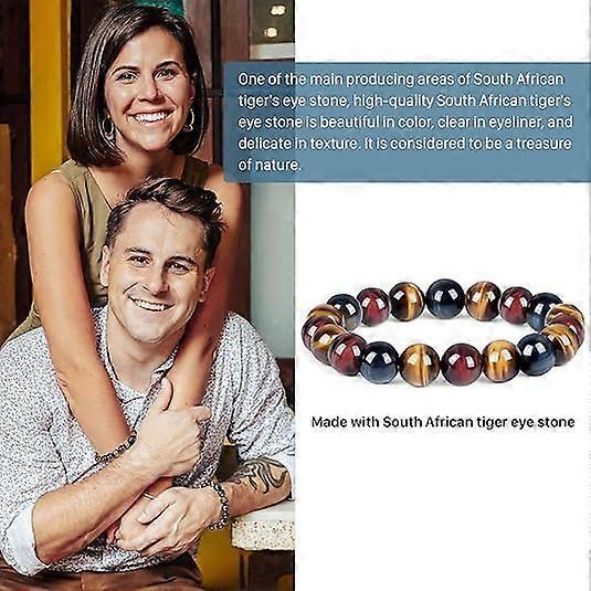 Enjoy Risingsun Tiger Eye Bracelet,Relax Anxiety Crystal Beaded Triple Protection Jewelry Bead Stone Chakra Gemstones Bracelets for women men Kemu |Fashion Home Kitchen Beauty