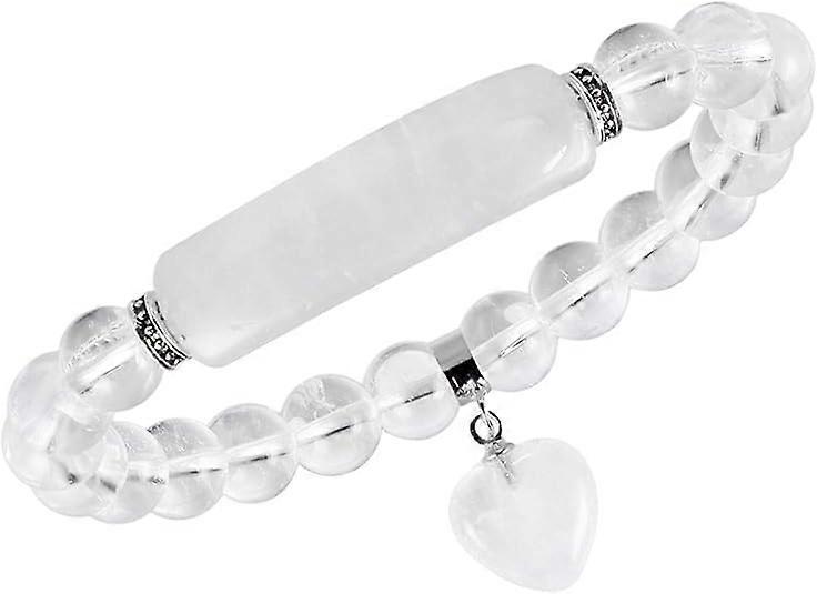Healing Stone Bracelet 8mm Beads Chakra Crystal Energy Heart Charm Bracelet Handmade Jewelry for Women Kemu |Fashion Home Kitchen Beauty