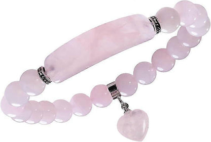 Healing Stone Bracelet 8mm Beads Chakra Crystal Energy Heart Charm Bracelet Handmade Jewelry for Women Kemu |Fashion Home Kitchen Beauty