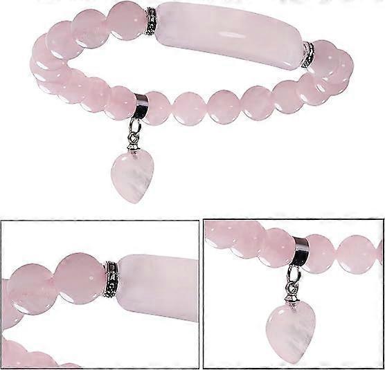 Healing Stone Bracelet 8mm Beads Chakra Crystal Energy Heart Charm Bracelet Handmade Jewelry for Women Kemu |Fashion Home Kitchen Beauty
