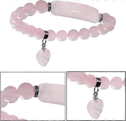 Healing Stone Bracelet 8mm Beads Chakra Crystal Energy Heart Charm Bracelet Handmade Jewelry for Women Kemu |Fashion Home Kitchen Beauty