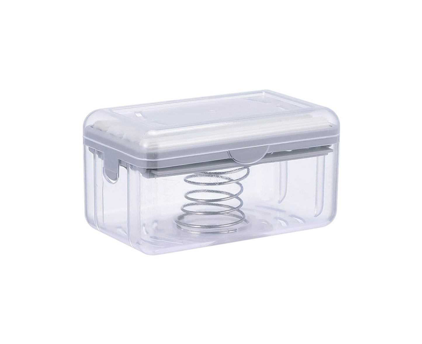 Multifunctional Soap Box Drainable Eco-friendly Built-in Spring Soap Holder Household Supplies-Grey