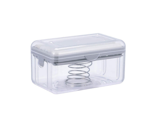 Multifunctional Soap Box Drainable Eco-friendly Built-in Spring Soap Holder Household Supplies-Grey