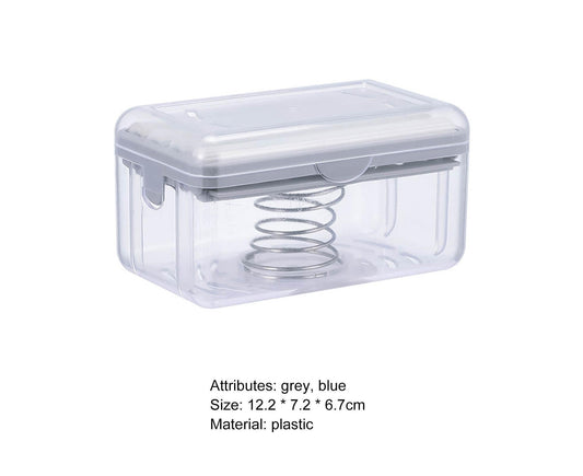 Multifunctional Soap Box Drainable Eco-friendly Built-in Spring Soap Holder Household Supplies-Grey