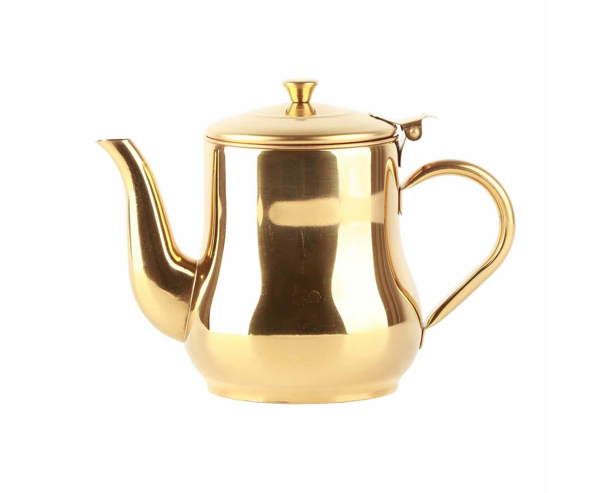 Stainless Steel Tea Pot with Filter, Rust-Proof, Durable Oil Strainer Pot for Hotels & Homes, 500ml, Gold Kemu |Fashion Home Kitchen Beauty