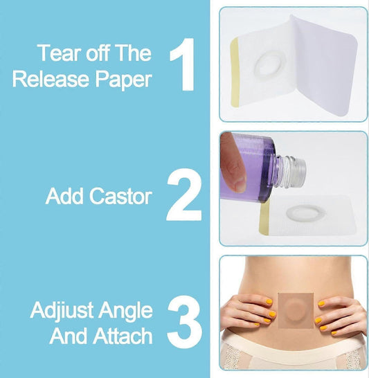50pcs Disposable Castor Oil Pack Wrap Belly Button(Oil Not Included)