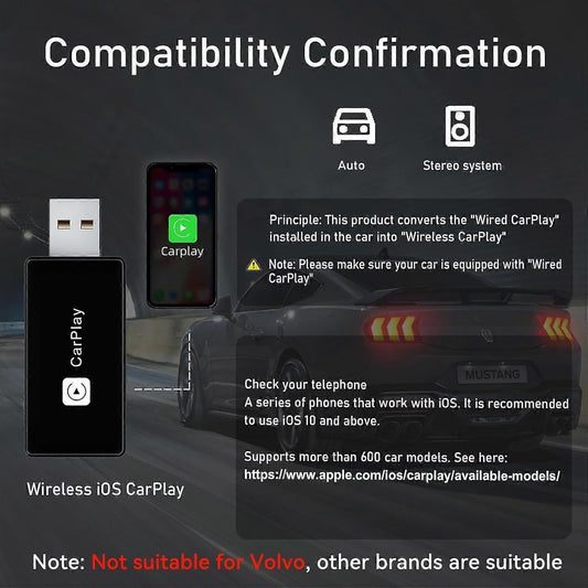 Wireless CarPlay Adapter, Converts Wired to Wireless for iPhone Kemu |Fashion Home Kitchen Beauty