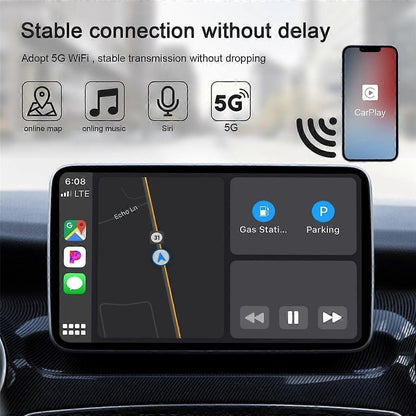 CarPlay Wireless Adapter, Wired to Wireless Dongle with WiFi Online Update
