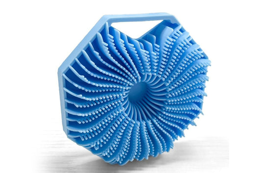 Silicone Body Cleansing Brush Shower Scrubber Gentle Exfoliating and Massage for all Kinds of Skin -Blue