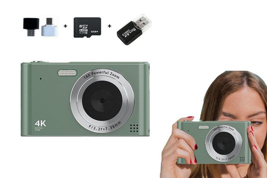 4K HD Digital Camera for Photography and Video Vlogging Camera Camera with 32G Memory Card 16X Digital Zoom -Green Kemu |Fashion Home Kitchen Beauty