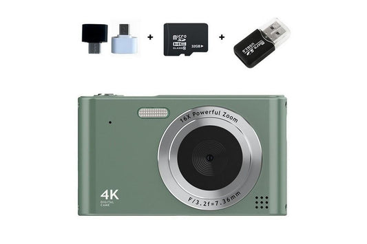 4K HD Digital Camera for Photography and Video Vlogging Camera Camera with 32G Memory Card 16X Digital Zoom -Green Kemu |Fashion Home Kitchen Beauty