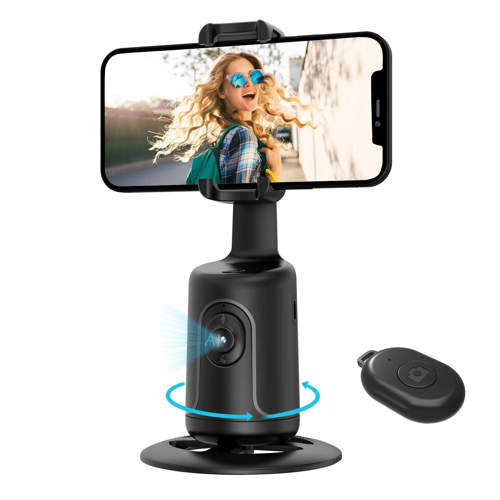 Auto Face Tracking Tripod 360° Rotating Auto Tracking Phone Stand with Remote Gesture Control for TikTok Kemu |Fashion Home Kitchen Beauty