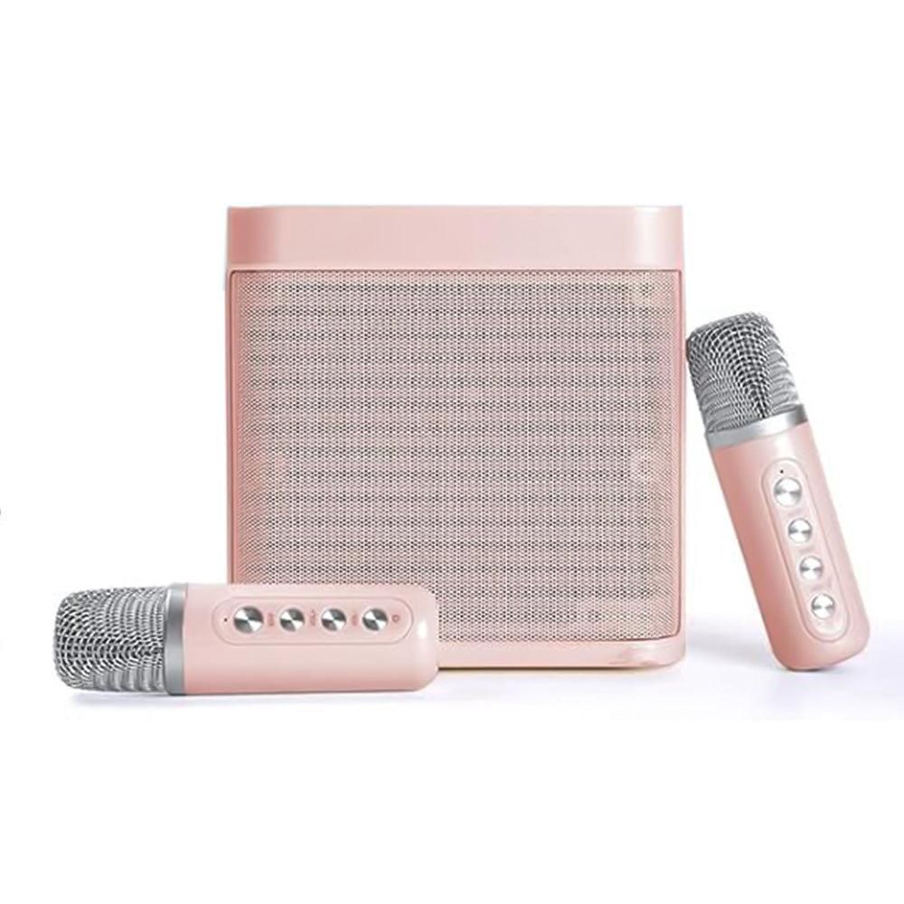 Portable Karaoke Machine with 2 Wireless Microphones Portable Bluetooth Speaker for Family Party Singing Pink Kemu |Fashion Home Kitchen Beauty