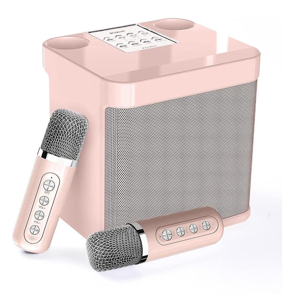 Portable Karaoke Machine with 2 Wireless Microphones Portable Bluetooth Speaker for Family Party Singing Pink Kemu |Fashion Home Kitchen Beauty