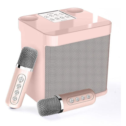Portable Karaoke Machine with 2 Wireless Microphones Portable Bluetooth Speaker for Family Party Singing Pink Kemu |Fashion Home Kitchen Beauty