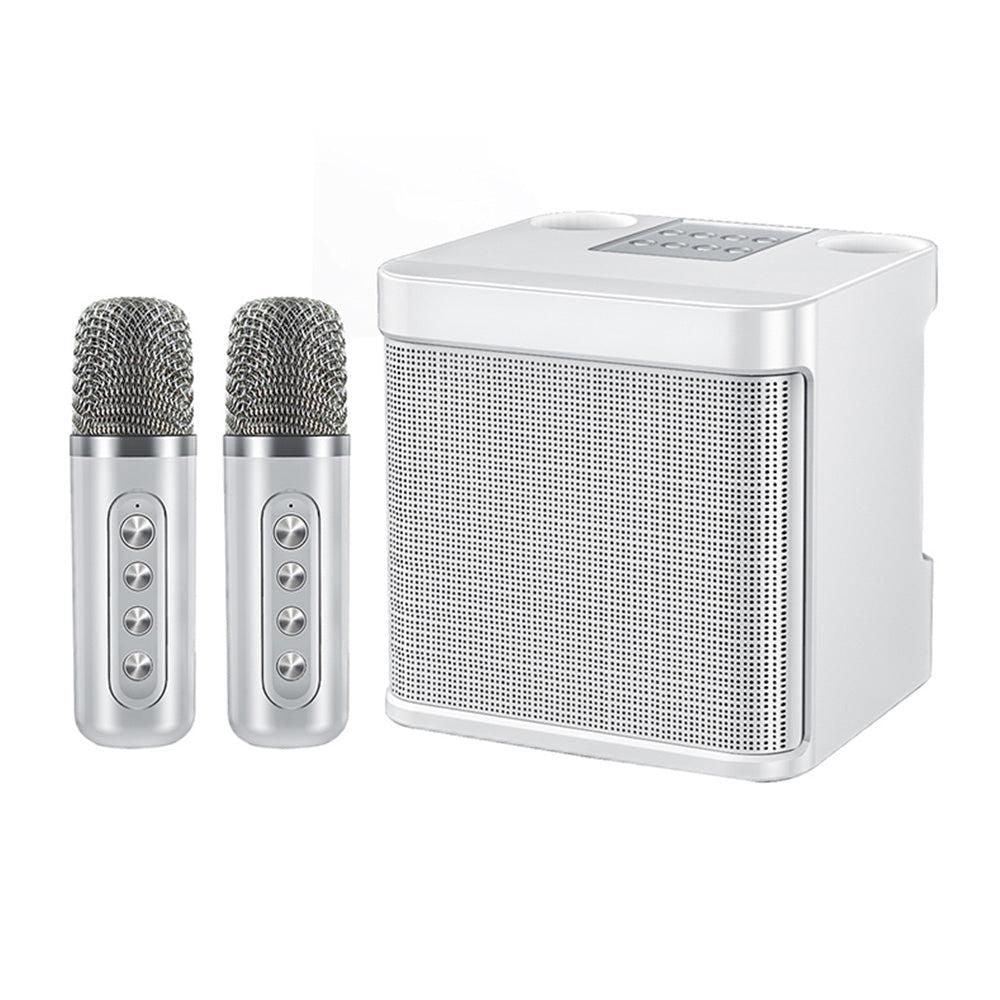 Portable Karaoke Machine with 2 Wireless Microphones Portable Bluetooth Speaker for Family Party Singing White Kemu |Fashion Home Kitchen Beauty