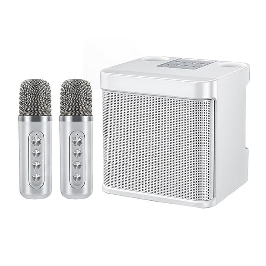 Portable Karaoke Machine with 2 Wireless Microphones Portable Bluetooth Speaker for Family Party Singing White Kemu |Fashion Home Kitchen Beauty