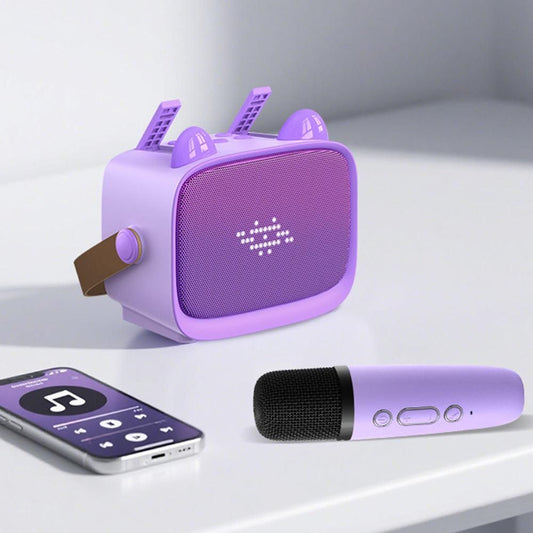 Mini Karaoke Machine - Portable MP3 Player with 2 Wireless Mics Toys & Gifts Purple Kemu |Fashion Home Kitchen Beauty