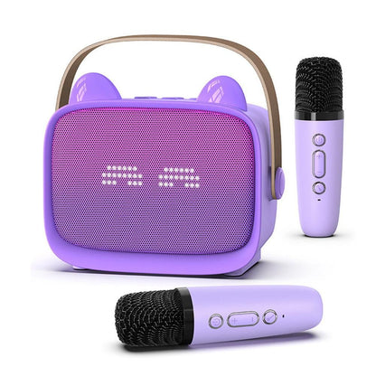 Mini Karaoke Machine - Portable MP3 Player with 2 Wireless Mics Toys & Gifts Purple Kemu |Fashion Home Kitchen Beauty