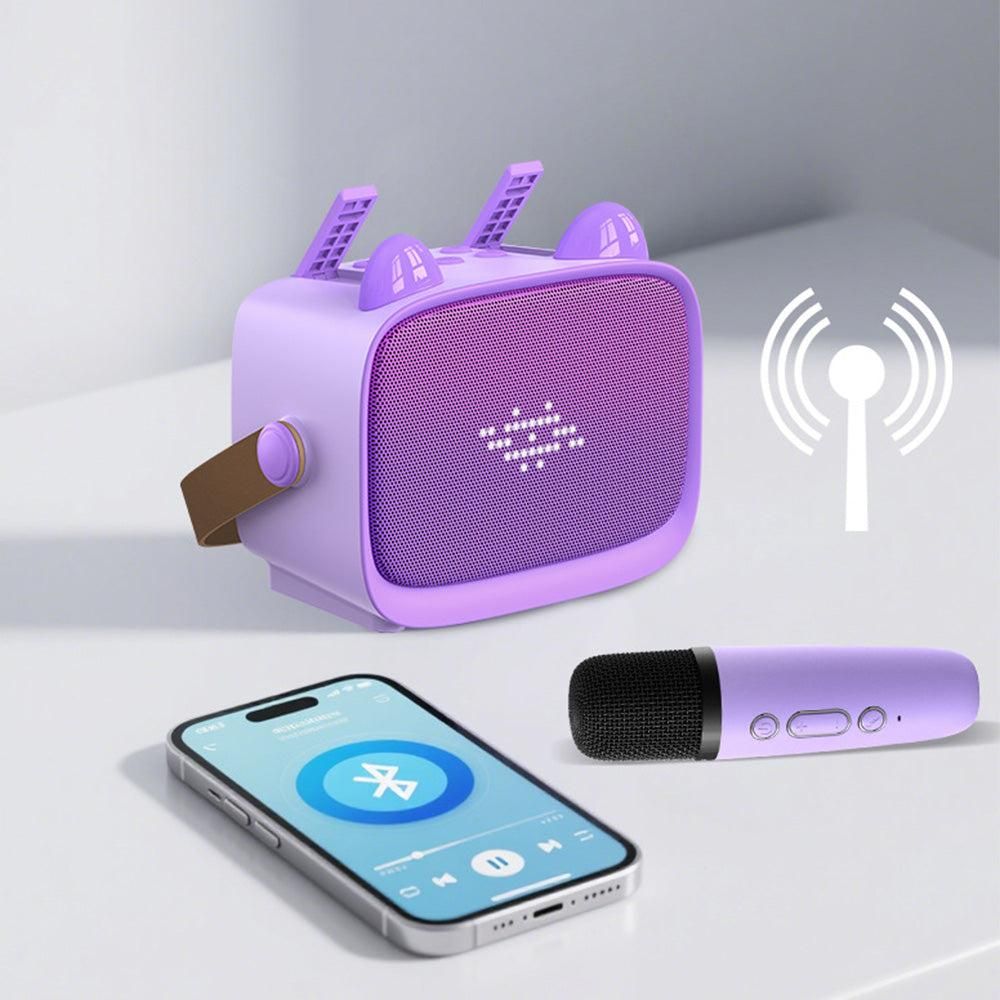 Mini Karaoke Machine - Portable MP3 Player with 2 Wireless Mics Toys & Gifts Purple Kemu |Fashion Home Kitchen Beauty
