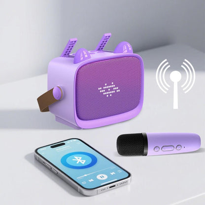 Mini Karaoke Machine - Portable MP3 Player with 2 Wireless Mics Toys & Gifts Purple Kemu |Fashion Home Kitchen Beauty