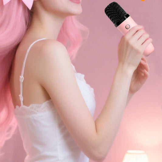Mini Karaoke Machine - Portable MP3 Player with 2 Wireless Mics Toys & Gifts Pink Kemu |Fashion Home Kitchen Beauty