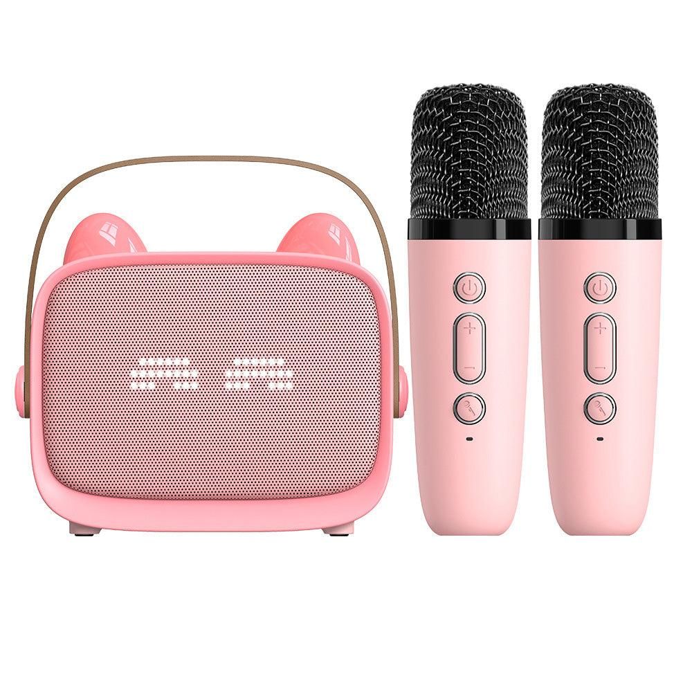 Mini Karaoke Machine - Portable MP3 Player with 2 Wireless Mics Toys & Gifts Pink Kemu |Fashion Home Kitchen Beauty