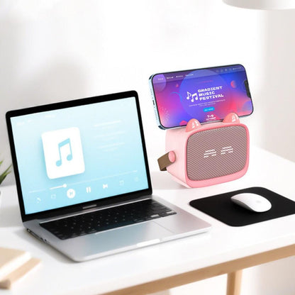 Mini Karaoke Machine - Portable MP3 Player with 2 Wireless Mics Toys & Gifts Pink Kemu |Fashion Home Kitchen Beauty