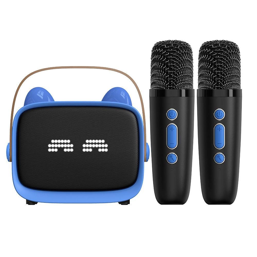 Mini Karaoke Machine - Portable MP3 Player with 2 Wireless Mics Toys & Gifts Blue Kemu |Fashion Home Kitchen Beauty