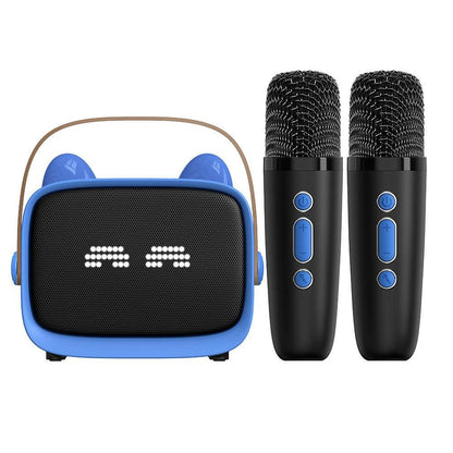 Mini Karaoke Machine - Portable MP3 Player with 2 Wireless Mics Toys & Gifts Blue Kemu |Fashion Home Kitchen Beauty