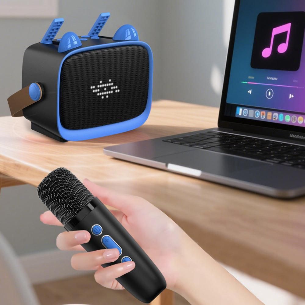 Mini Karaoke Machine - Portable MP3 Player with 2 Wireless Mics Toys & Gifts Blue Kemu |Fashion Home Kitchen Beauty