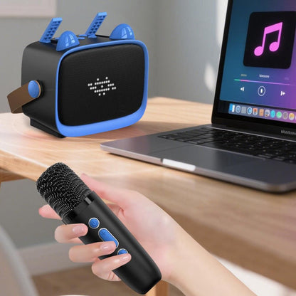 Mini Karaoke Machine - Portable MP3 Player with 2 Wireless Mics Toys & Gifts Blue Kemu |Fashion Home Kitchen Beauty