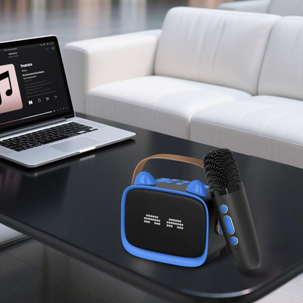 Mini Karaoke Machine - Portable MP3 Player with 2 Wireless Mics Toys & Gifts Blue Kemu |Fashion Home Kitchen Beauty