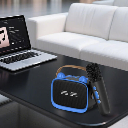 Mini Karaoke Machine - Portable MP3 Player with 2 Wireless Mics Toys & Gifts Blue Kemu |Fashion Home Kitchen Beauty