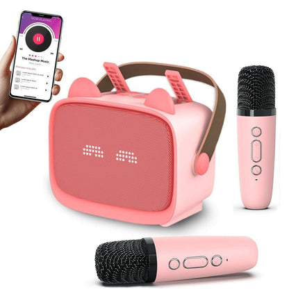 Mini Karaoke Machine - Portable MP3 Player with 2 Wireless Mics Toys & Gifts Blue Kemu |Fashion Home Kitchen Beauty