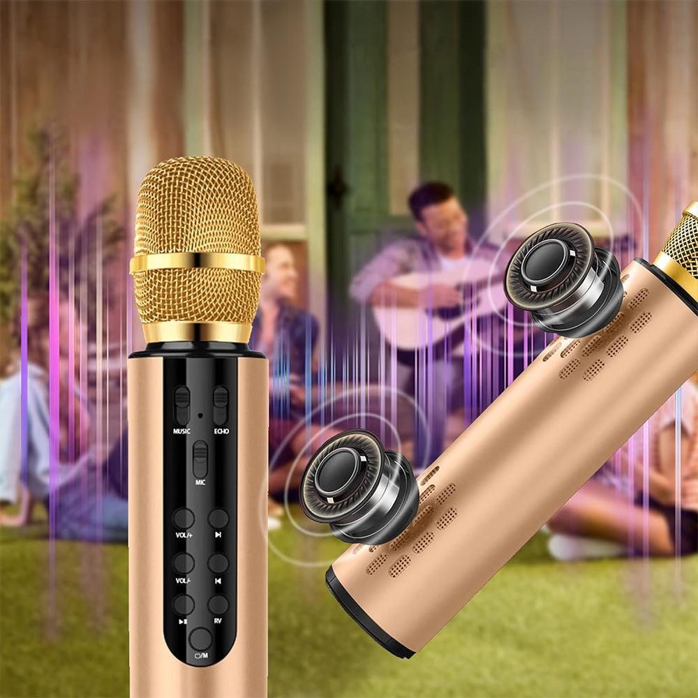 Multifunctional Wireless Bluetooth Karaoke Microphone Gold Kemu |Fashion Home Kitchen Beauty