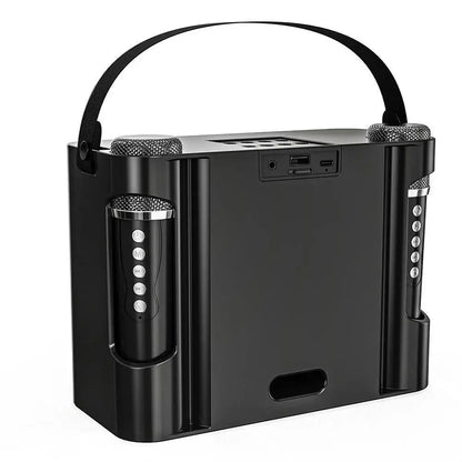 Portable Bluetooth 5.3 Speaker with 2 Wireless Microphones Home Karaoke Speaker Machine Black Kemu |Fashion Home Kitchen Beauty