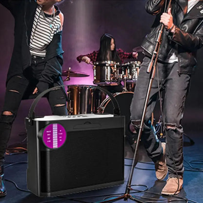 Portable Bluetooth 5.3 Speaker with 2 Wireless Microphones Home Karaoke Speaker Machine Black Kemu |Fashion Home Kitchen Beauty