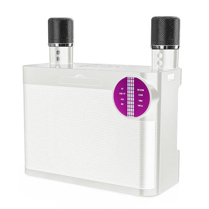 Portable Bluetooth 5.3 Speaker with 2 Wireless Microphones Home Karaoke Speaker Machine White Kemu |Fashion Home Kitchen Beauty