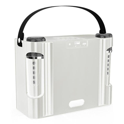 Portable Bluetooth 5.3 Speaker with 2 Wireless Microphones Home Karaoke Speaker Machine White Kemu |Fashion Home Kitchen Beauty