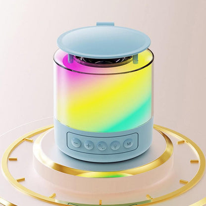 Bluetooth Karaoke Machine with 2 Wireless Microphones Mini Singing Speaker with Colorful Light Blue Kemu |Fashion Home Kitchen Beauty