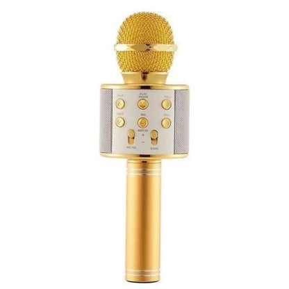 Handheld Wireless Bluetooth Microphone with Speaker for IOS Android Phone Computer 1800mAh Battery Gold Kemu |Fashion Home Kitchen Beauty