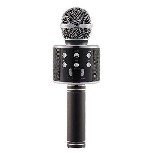 Handheld Wireless Bluetooth Microphone with Speaker for IOS Android Phone Computer 1800mAh Battery Black