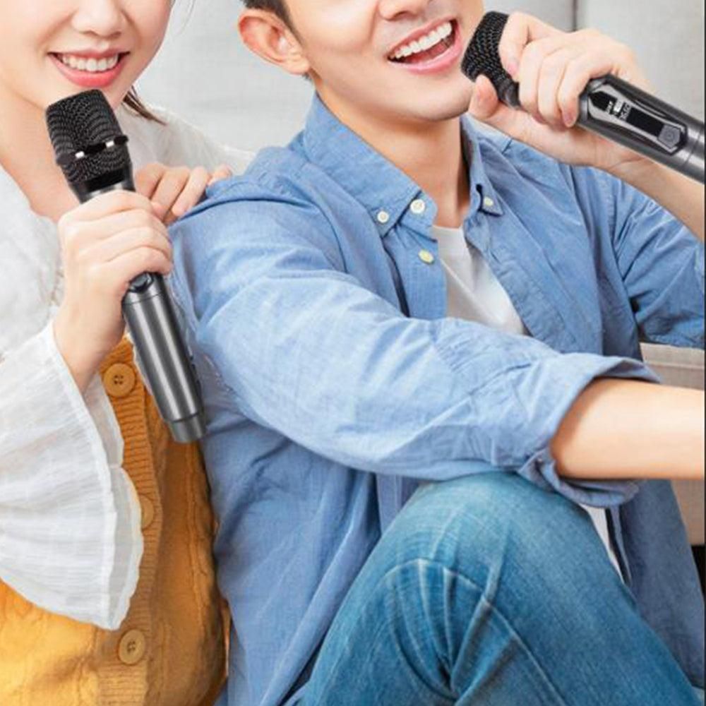 Plug and Play Wireless Microphone Rechargeable Karaoke Mic for Singing Speeches Events Gold Kemu |Fashion Home Kitchen Beauty