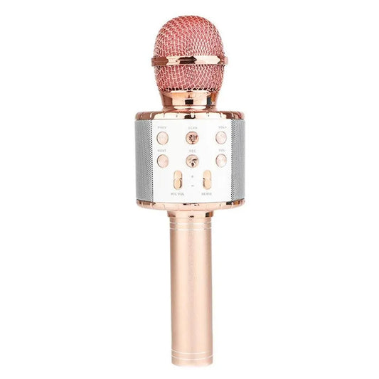 Portable Bluetooth Wireless Karaoke Microphone with LED Lights Rose Gold Kemu |Fashion Home Kitchen Beauty