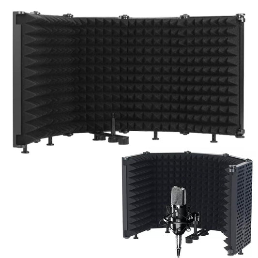 5-Panel Microphone Isolation Shield Studio Mic Sound Absorbing Foam Kemu |Fashion Home Kitchen Beauty