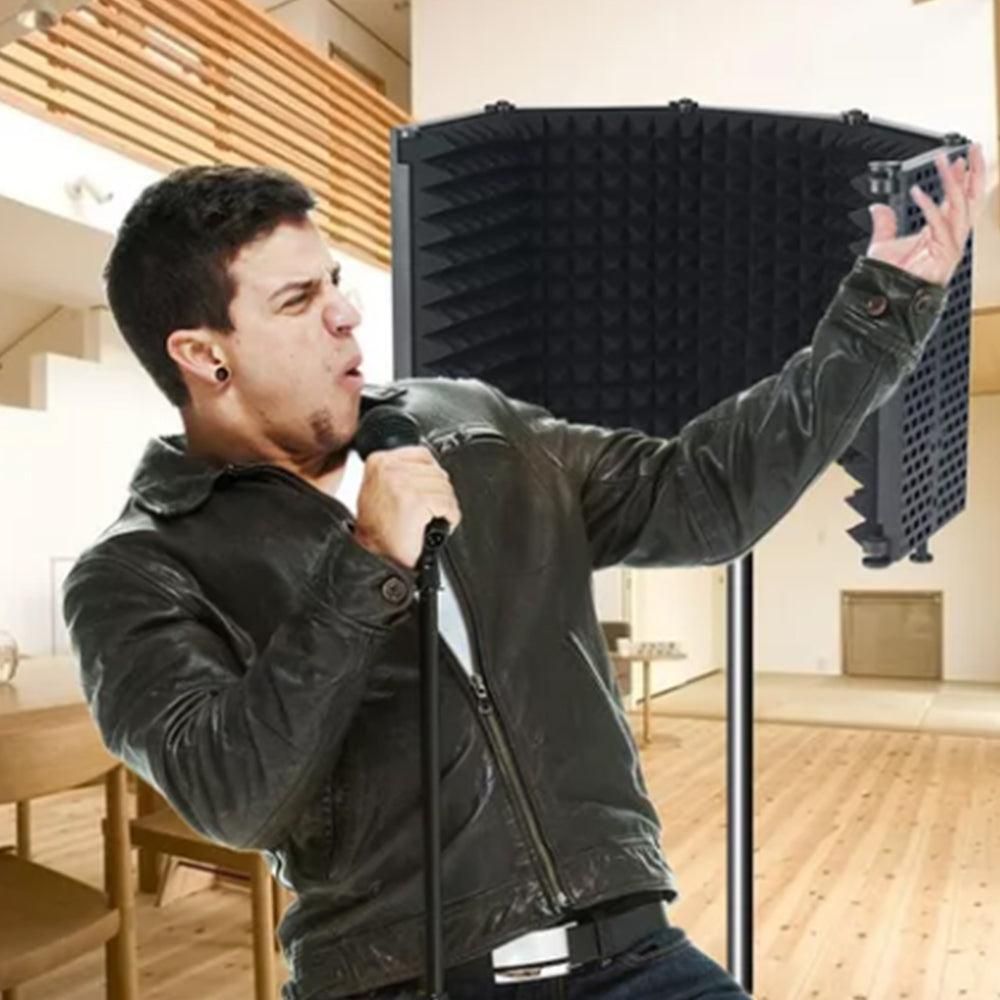 5-Panel Microphone Isolation Shield Studio Mic Sound Absorbing Foam Kemu |Fashion Home Kitchen Beauty