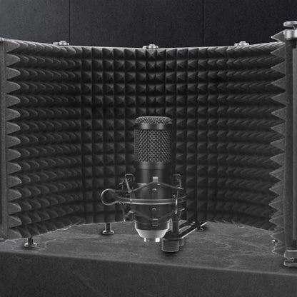 5-Panel Microphone Isolation Shield Studio Mic Sound Absorbing Foam Kemu |Fashion Home Kitchen Beauty
