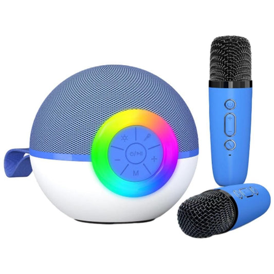 Portable Karaoke Microphone Machine Mini Bluetooth Speaker with 2 Wireless Mics Blue Kemu |Fashion Home Kitchen Beauty